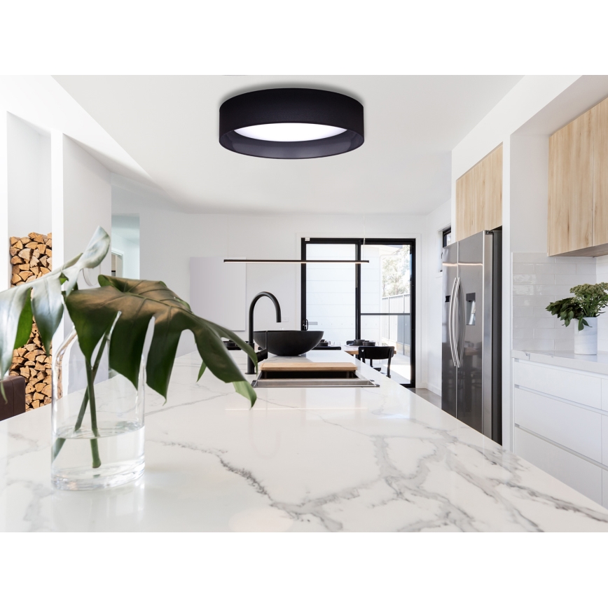 Duolla - LED-kattovalaisin ROLLER LED/24W/230V halkaisija 45 cm musta