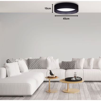 Duolla - LED-kattovalaisin ROLLER LED/24W/230V halkaisija 45 cm musta
