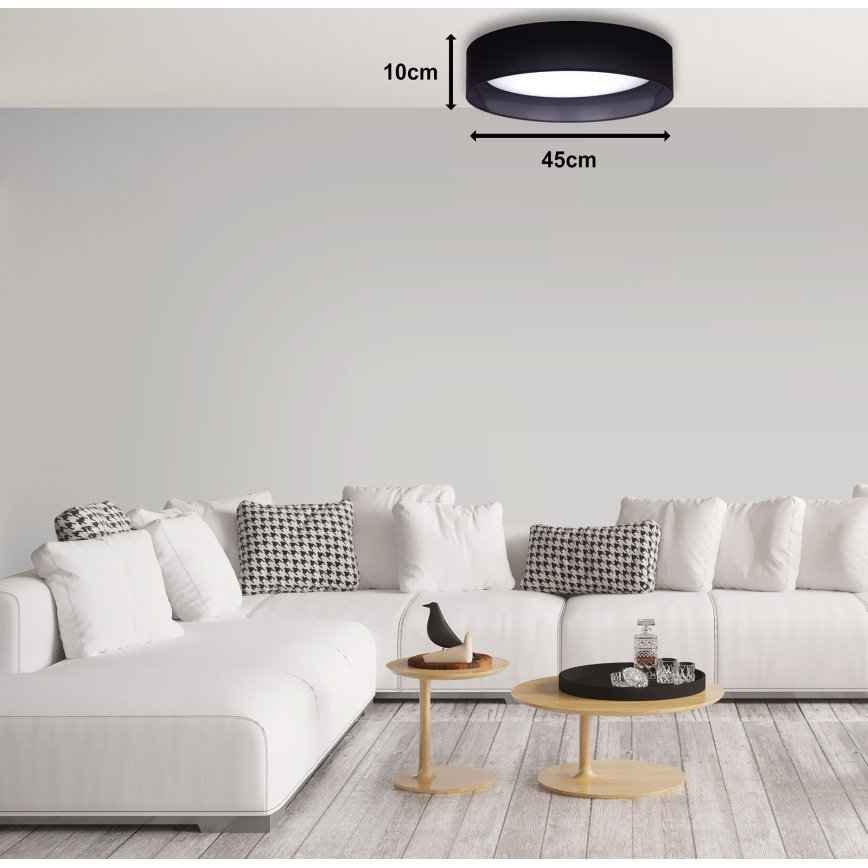Duolla - LED-kattovalaisin ROLLER LED/24W/230V halkaisija 45 cm musta