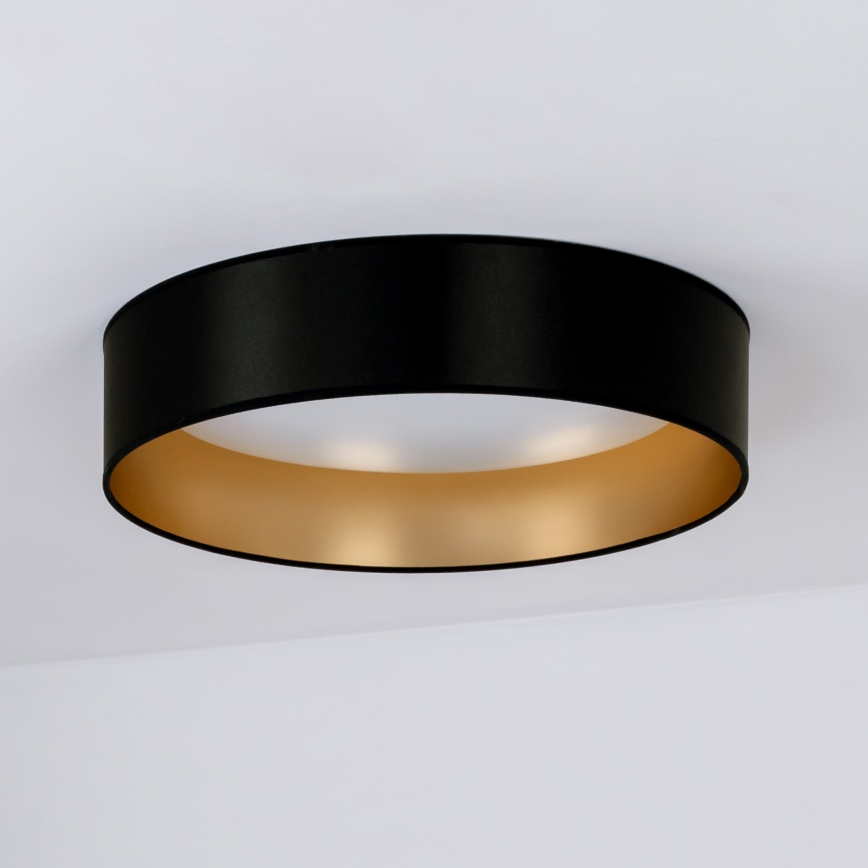 Duolla - LED-kattovalaisin ROLLER LED/24W/230V halkaisija 45 cm musta/kulta