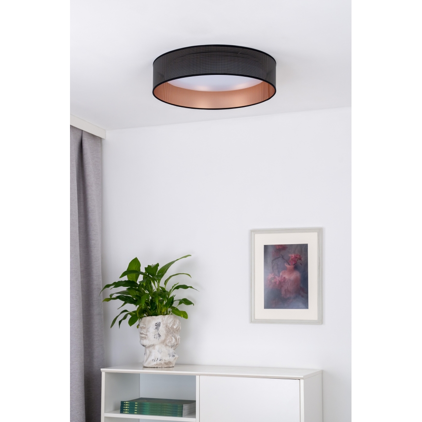 Duolla - LED-kattovalaisin ROLLER LED/24W/230V halkaisija 45 cm musta/kupari