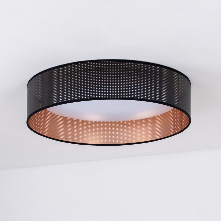 Duolla - LED-kattovalaisin ROLLER LED/24W/230V halkaisija 45 cm musta/kupari