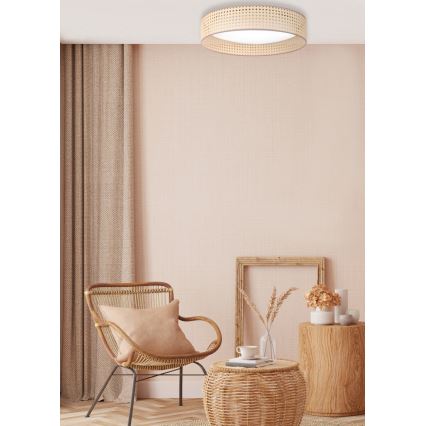 Duolla - LED-kattovalaisin ROLLER LED/24W/230V halkaisija 45 cm rottinki
