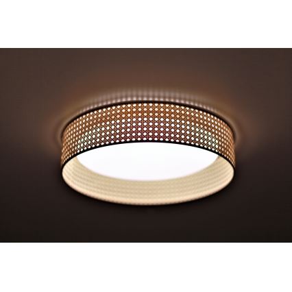 Duolla - LED-kattovalaisin ROLLER LED/24W/230V halkaisija 45 cm rottinki
