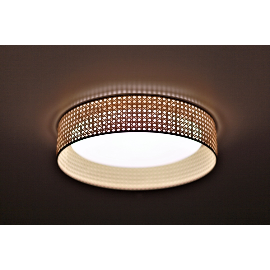 Duolla - LED-kattovalaisin ROLLER LED/24W/230V halkaisija 45 cm rottinki