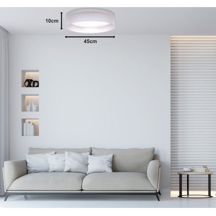 Duolla - LED-kattovalaisin ROLLER LED/24W/230V halkaisija 45 cm vaaleanharmaa
