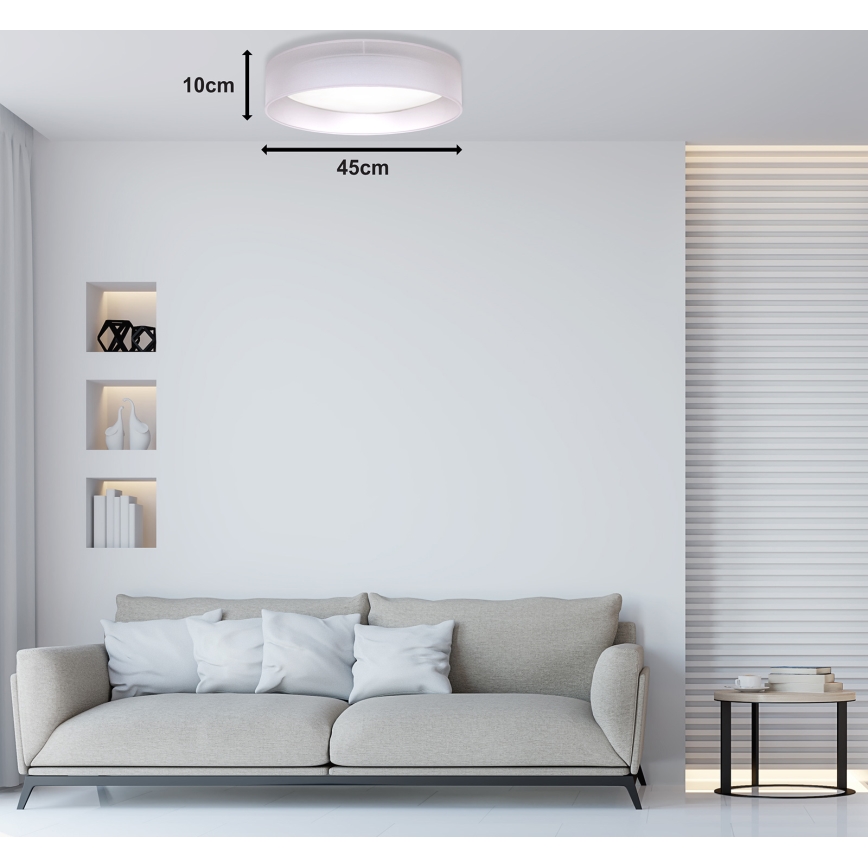 Duolla - LED-kattovalaisin ROLLER LED/24W/230V halkaisija 45 cm vaaleanharmaa
