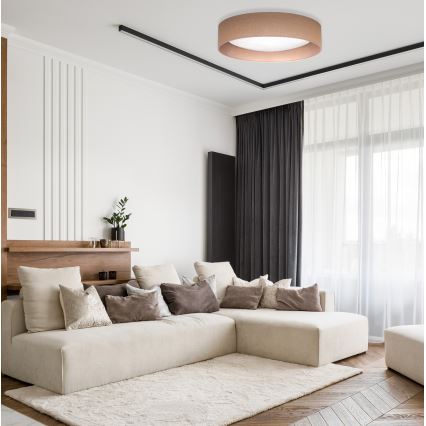 Duolla - LED-kattovalaisin ROLLER LED/24W/230V halkaisija 45 cm vaaleanruskea