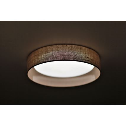 Duolla - LED-kattovalaisin ROLLER LED/24W/230V halkaisija 45 cm vaaleanruskea