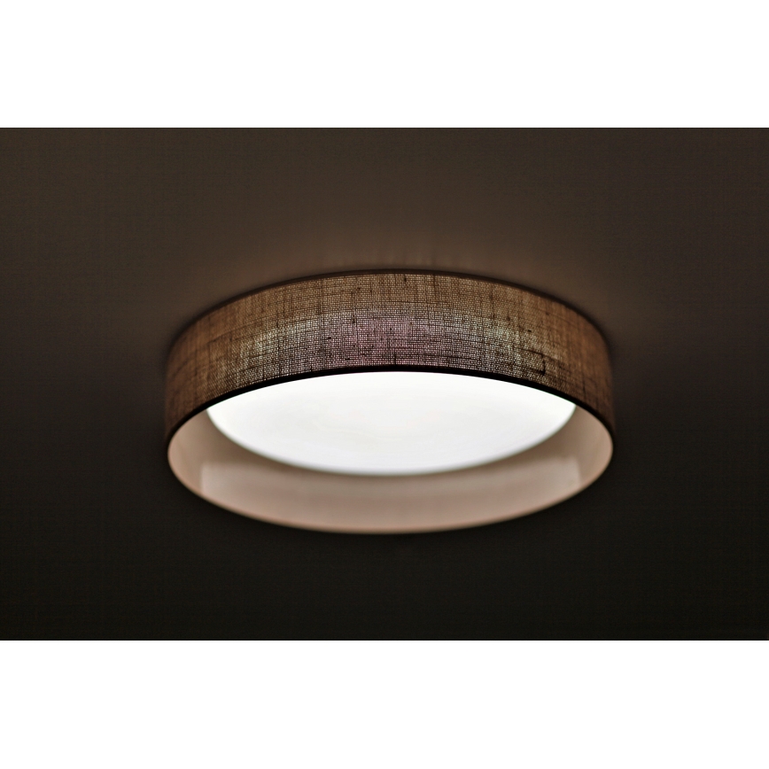 Duolla - LED-kattovalaisin ROLLER LED/24W/230V halkaisija 45 cm vaaleanruskea
