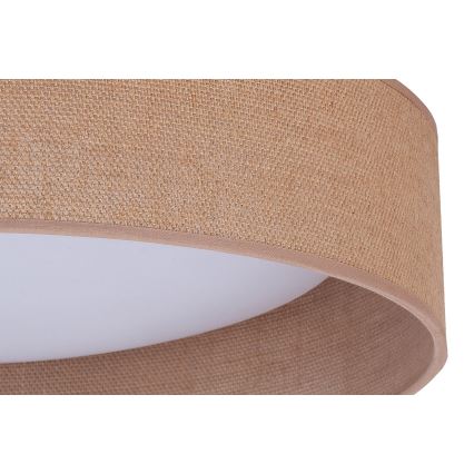 Duolla - LED-kattovalaisin ROLLER LED/24W/230V halkaisija 45 cm vaaleanruskea