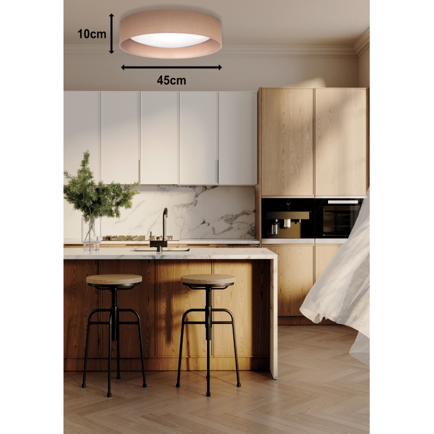 Duolla - LED-kattovalaisin ROLLER LED/24W/230V halkaisija 45 cm vaaleanruskea
