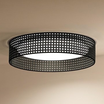 Duolla - LED-kattovalaisin ROLLER RATTAN LED/24W/230V halkaisija 45 cm musta