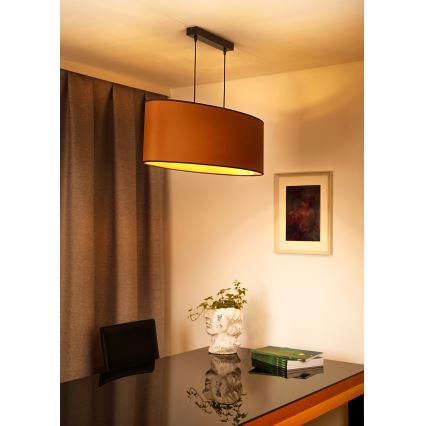 Duolla - Riippuvalaisin OVAL VEGAN 2xE27/15W/230V ruskea