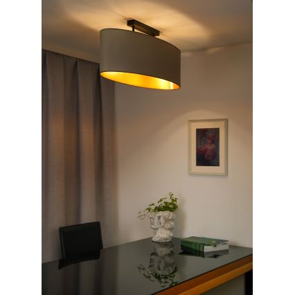 Duolla - Kiinnitettävä kattovalaisin OVAL VEGAN 2xE27/15W/230V beige