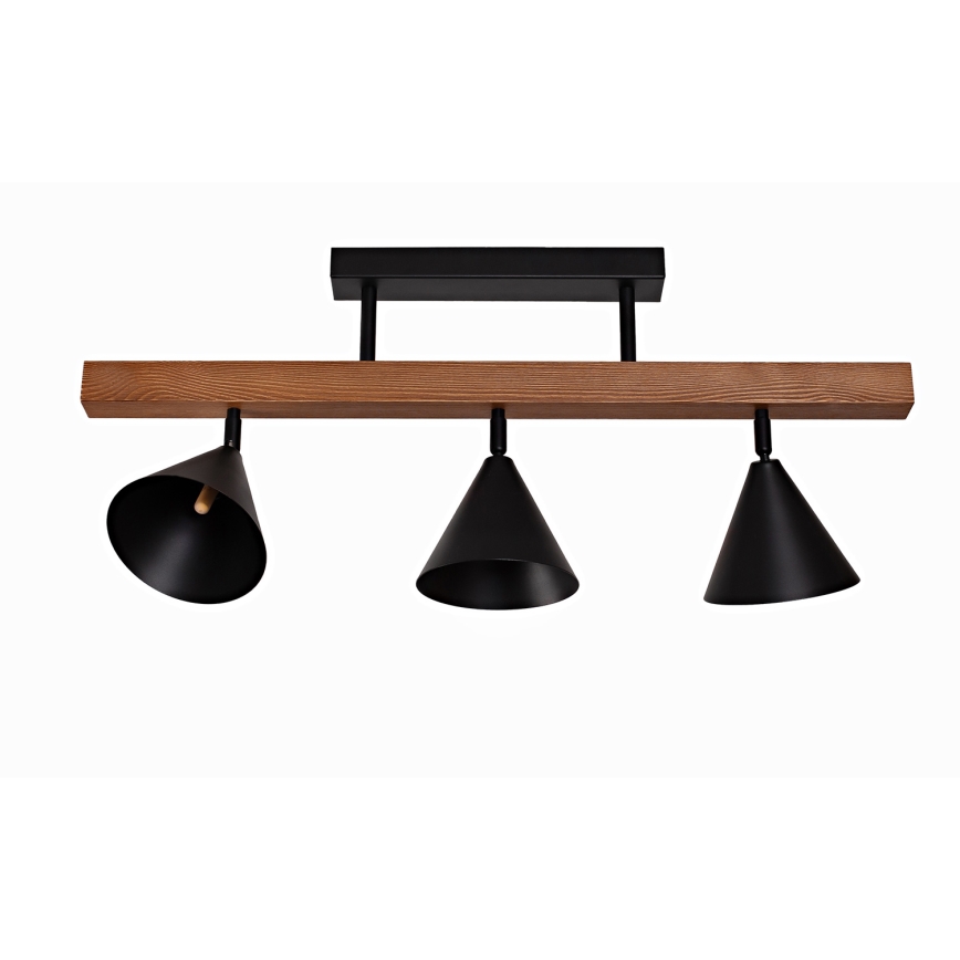 Duolla - Pintakiinnitteinen kattovalaisin IRONLINE 3xG9/3W/230V mänty tammi/musta