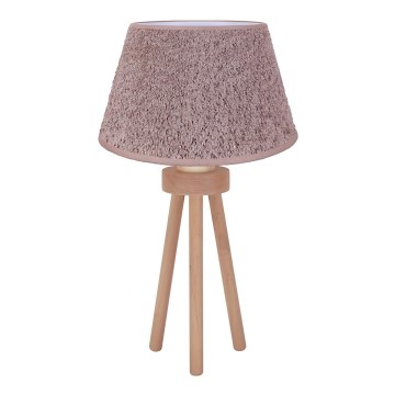Duolla - Pöytävalaisin BOUCLE 1xE27/15W/230V halkaisija 28 cm ruskea/puu