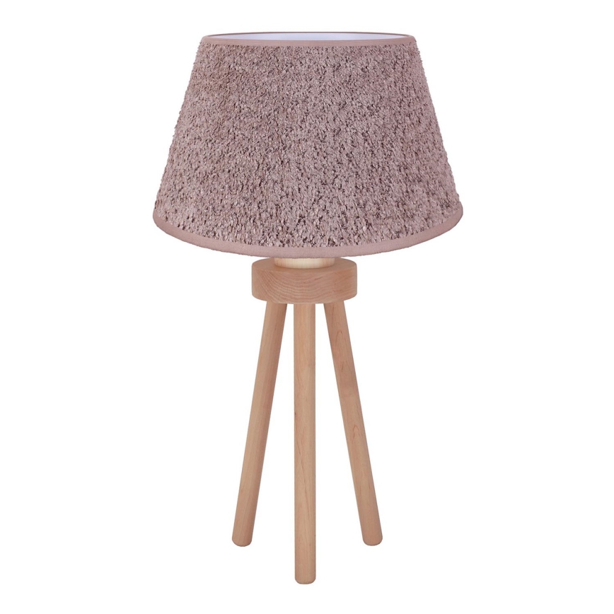 Duolla - Pöytävalaisin BOUCLE 1xE27/15W/230V halkaisija 28 cm ruskea/puu
