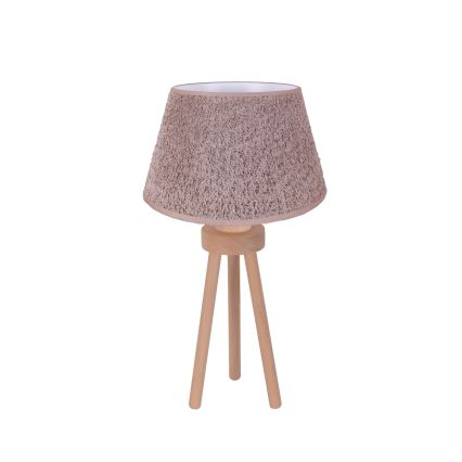Duolla - Pöytävalaisin BOUCLE 1xE27/15W/230V halkaisija 28 cm ruskea/puu