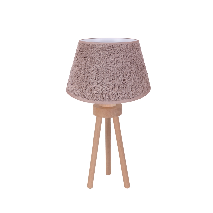 Duolla - Pöytävalaisin BOUCLE 1xE27/15W/230V halkaisija 28 cm ruskea/puu