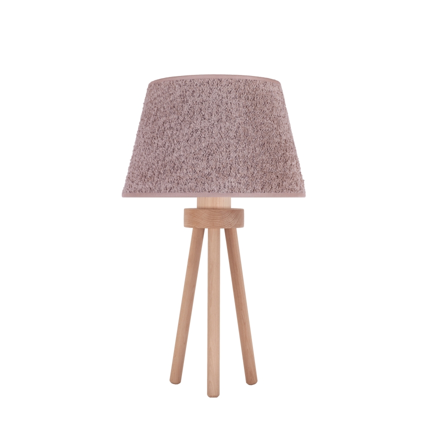 Duolla - Pöytävalaisin BOUCLE 1xE27/15W/230V halkaisija 28 cm ruskea/puu