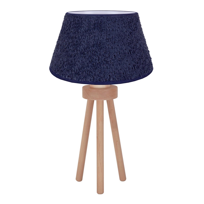 Duolla - Pöytävalaisin BOUCLE 1xE27/15W/230V halkaisija 28 cm sininen/puu