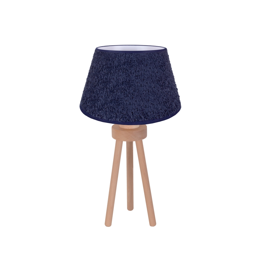 Duolla - Pöytävalaisin BOUCLE 1xE27/15W/230V halkaisija 28 cm sininen/puu