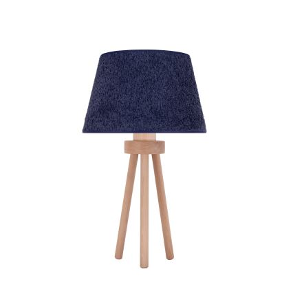 Duolla - Pöytävalaisin BOUCLE 1xE27/15W/230V halkaisija 28 cm sininen/puu