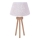 Duolla - Pöytävalaisin BOUCLE 1xE27/15W/230V halkaisija 28 cm valkoinen/puu