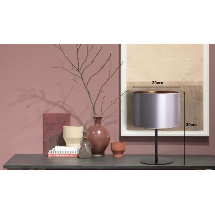 Duolla - Pöytävalaisin CANNES 1xE14/15W/230V halkaisija 20 cm hopea/kupari/musta