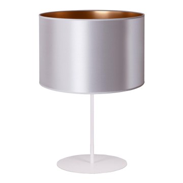 Duolla - Pöytävalaisin CANNES 1xE14/15W/230V halkaisija 20 cm hopea/kupari/valkoinen