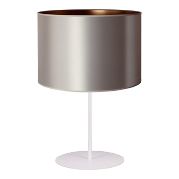 Duolla - Pöytävalaisin CANNES 1xE14/15W/230V halkaisija 20 cm hopea/kupari/valkoinen
