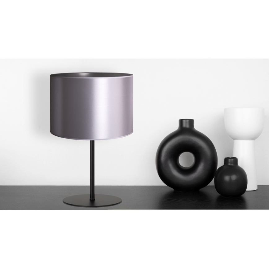Duolla - Pöytävalaisin CANNES 1xE14/15W/230V halkaisija 20 cm hopea/musta