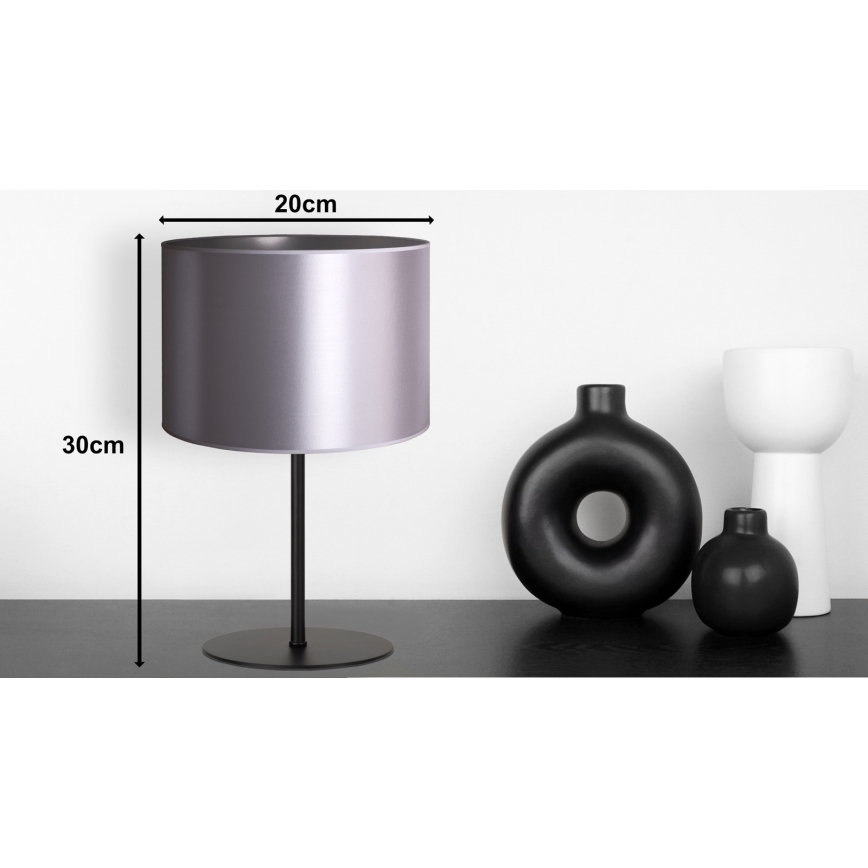 Duolla - Pöytävalaisin CANNES 1xE14/15W/230V halkaisija 20 cm hopea/musta