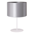 Duolla - Pöytävalaisin CANNES 1xE14/15W/230V halkaisija 20 cm hopea/valkoinen