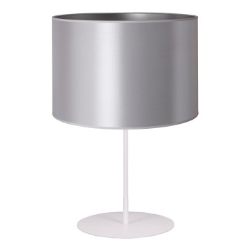 Duolla - Pöytävalaisin CANNES 1xE14/15W/230V halkaisija 20 cm hopea/valkoinen