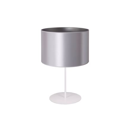 Duolla - Pöytävalaisin CANNES 1xE14/15W/230V halkaisija 20 cm hopea/valkoinen