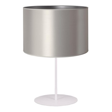 Duolla - Pöytävalaisin CANNES 1xE14/15W/230V halkaisija 20 cm hopea/valkoinen