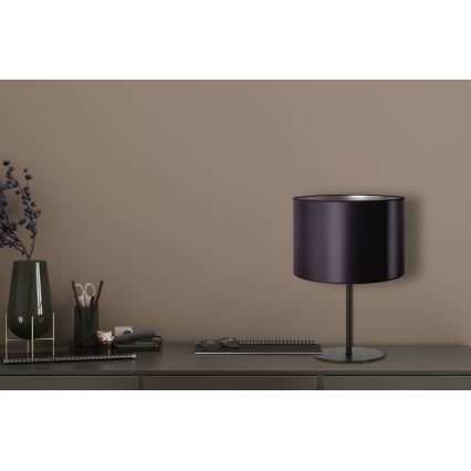Duolla - Pöytävalaisin CANNES 1xE14/15W/230V halkaisija 20 cm musta/hopea