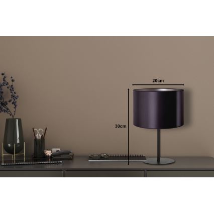 Duolla - Pöytävalaisin CANNES 1xE14/15W/230V halkaisija 20 cm musta/hopea