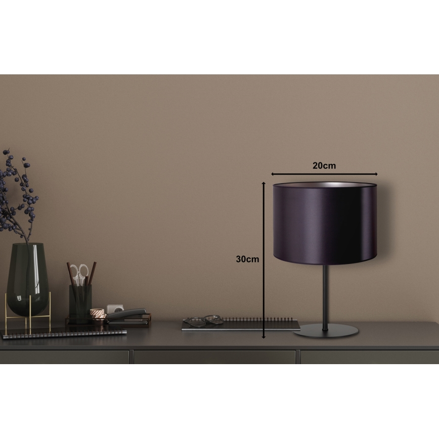 Duolla - Pöytävalaisin CANNES 1xE14/15W/230V halkaisija 20 cm musta/hopea