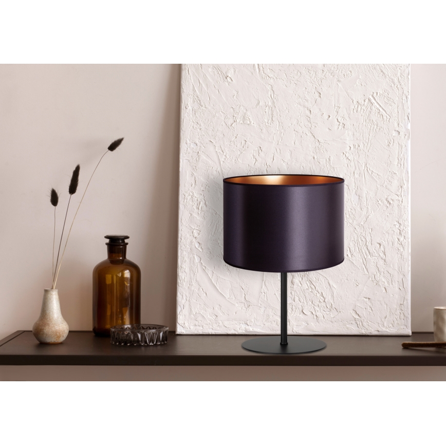 Duolla - Pöytävalaisin CANNES 1xE14/15W/230V halkaisija 20 cm musta/kupari