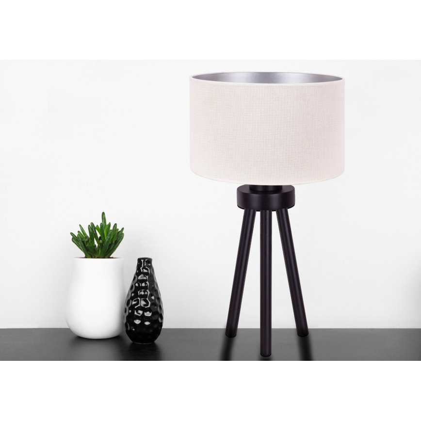 Duolla - Pöytävalaisin LYON 1xE27/15W/230V halkaisija 30 cm kerma