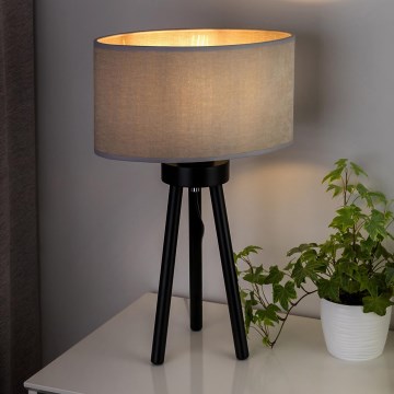 Duolla - Pöytävalaisin OVAL 1xE27/15W/230V halkaisija 30 cm harmaa