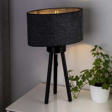 Duolla - Pöytävalaisin OVAL 1xE27/15W/230V halkaisija 30 cm harmaa