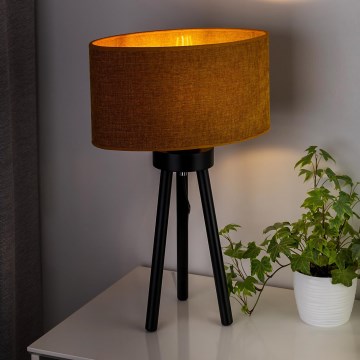 Duolla - Pöytävalaisin OVAL 1xE27/15W/230V halkaisija 30 cm ruskea