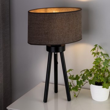 Duolla - Pöytävalaisin OVAL 1xE27/15W/230V halkaisija 30 cm ruskea