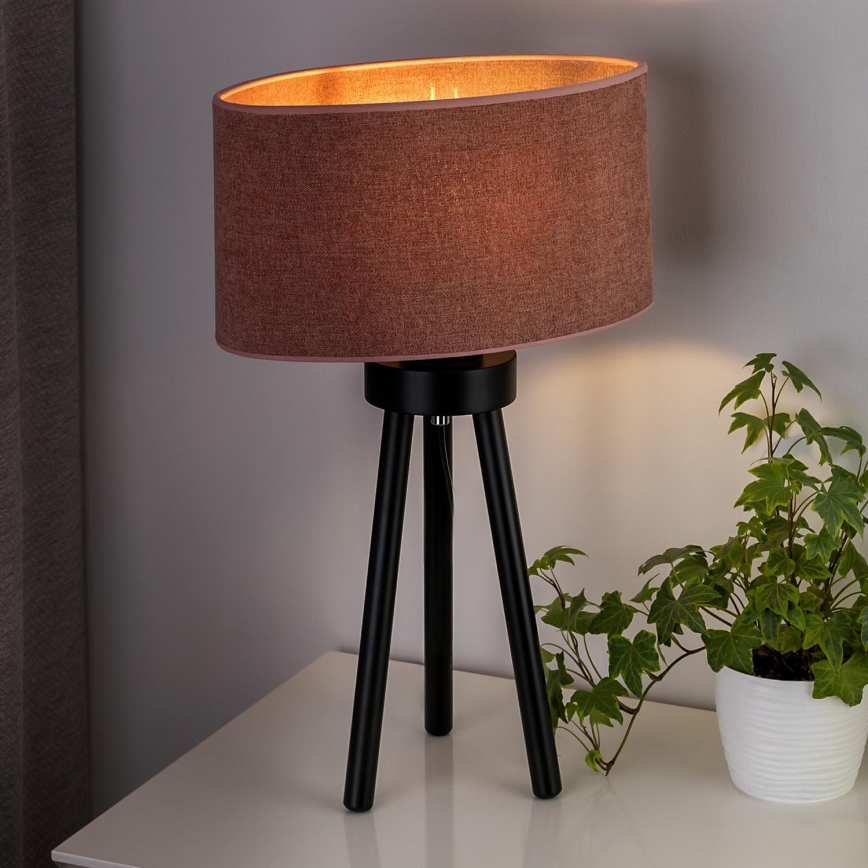 Duolla - Pöytävalaisin OVAL 1xE27/15W/230V halkaisija 30 cm vaaleanpunainen
