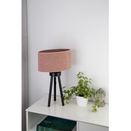 Duolla - Pöytävalaisin OVAL 1xE27/15W/230V halkaisija 30 cm vaaleanpunainen
