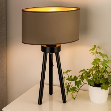 Duolla - Pöytävalaisin OVAL VEGAN 1xE27/15W/230V halkaisija 30 cm beige